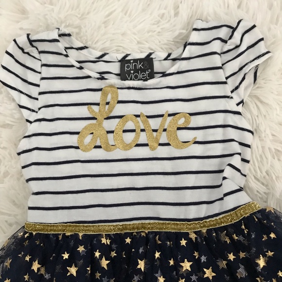 💫 Pink & Violet Toddler Girl Tulle Dress 💫 - Picture 3 of 5